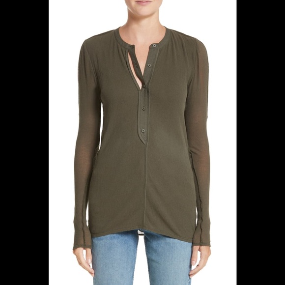 NWT Proenza Schouler Pswl Jersey Gauze Top